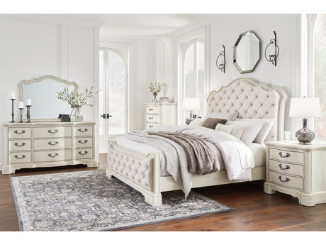 Arlendyne King Panel Bedroom Set with Dresser, Mirror, Chest and 2 Nightstands - Ornate Home