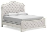 Arlendyne King Upholstered Bedroom Set with Dresser and Mirror - Ornate Home