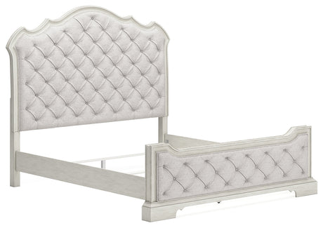 Arlendyne King Upholstered Bedroom Set with Dresser and Mirror - Ornate Home