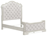 Arlendyne Queen Upholstered Bedroom set with, Dresser and Mirror - Ornate Home