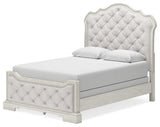 Arlendyne Queen Upholstered Bedroom set with, Dresser and Mirror - Ornate Home