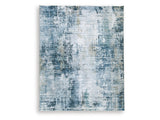 Arlenmont Blue/White/Brown Memory Foam Large Rug (Online Special Price) - Ornate Home