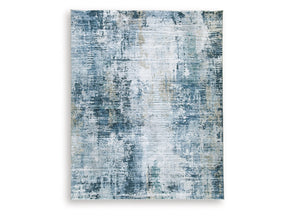 Arlenmont Blue/White/Brown Memory Foam Large Rug (Online Special Price) - Ornate Home