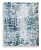 Arlenmont Blue/White/Brown Memory Foam Large Rug - Ornate Home
