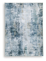 Arlenmont Blue/White/Brown Memory Foam Medium Rug - Ornate Home