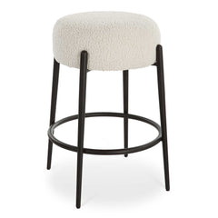 Arles Black/White Plush Counter Stool - Ornate Home