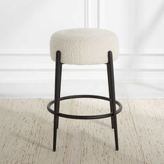Arles Black/White Plush Counter Stool - Ornate Home