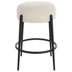 Arles Black/White Plush Counter Stool - Ornate Home