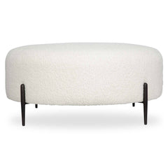 Arles White Large Plush Ottoman - Ornate Home