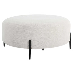Arles White Large Plush Ottoman - Ornate Home