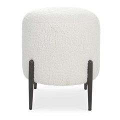 Arles White Shearling Ottoman - Ornate Home