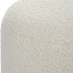 Arles White Shearling Ottoman - Ornate Home