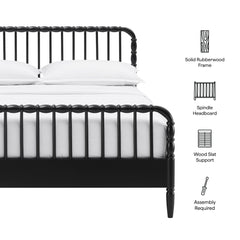 Arlette Black Full Size Wood Spindle Bed Frame - Ornate Home