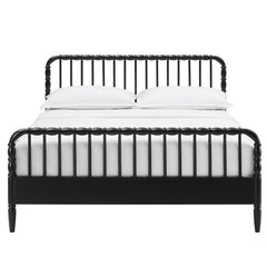 Arlette Black King Size Wood Spindle Bed Frame - Ornate Home