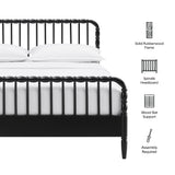 Arlette Black King Size Wood Spindle Bed Frame - Ornate Home