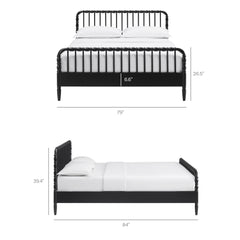 Arlette Black King Size Wood Spindle Bed Frame - Ornate Home