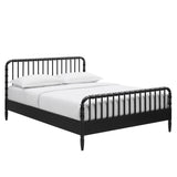 Arlette Black Queen Size Wood Spindle Bed Frame - Ornate Home