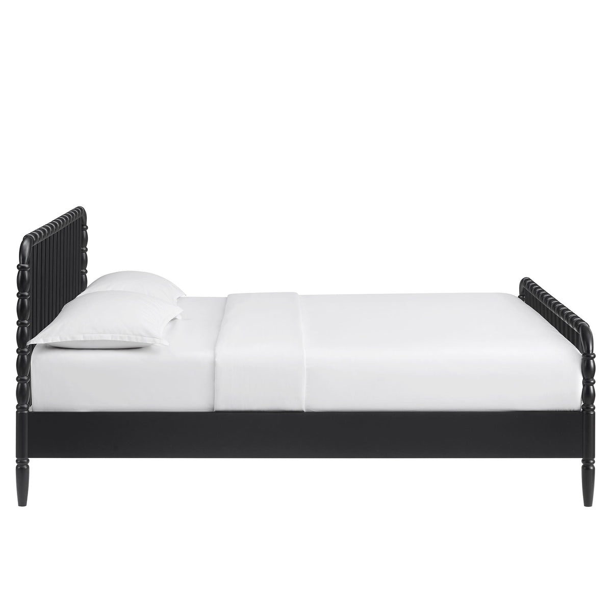 Arlette Black Queen Size Wood Spindle Bed Frame - Ornate Home
