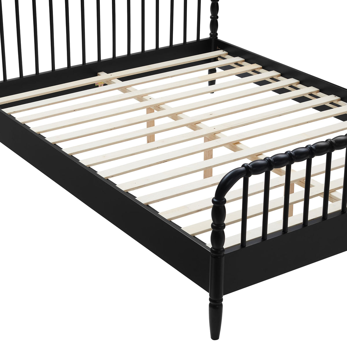 Arlette Black Queen Size Wood Spindle Bed Frame - Ornate Home