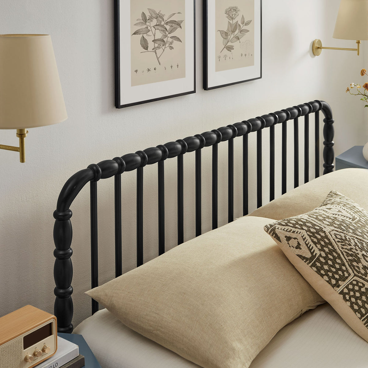Arlette Black Queen Size Wood Spindle Bed Frame - Ornate Home