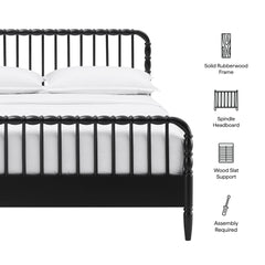 Arlette Black Queen Size Wood Spindle Bed Frame - Ornate Home