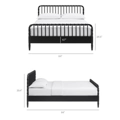 Arlette Black Queen Size Wood Spindle Bed Frame - Ornate Home