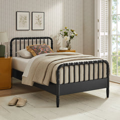 Arlette Black Twin Size Wood Spindle Bed Frame - Ornate Home