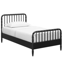 Arlette Black Twin Size Wood Spindle Bed Frame - Ornate Home