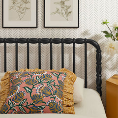 Arlette Black Twin Size Wood Spindle Bed Frame - Ornate Home