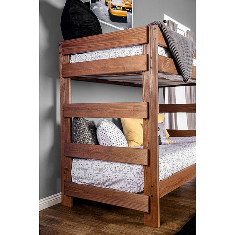 Arlette Mahogany Twin/Twin Bunk Bed - Ornate Home