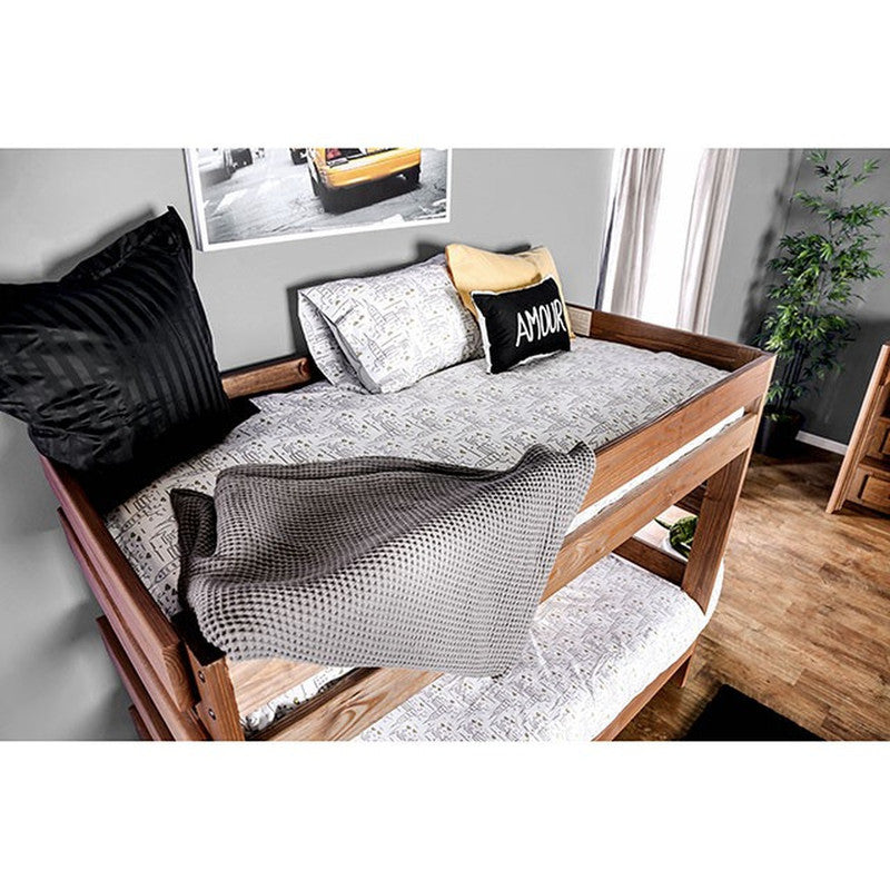 Arlette Mahogany Twin/Twin Bunk Bed - Ornate Home