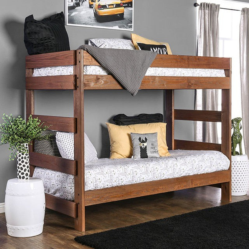 Arlette Mahogany Twin/Twin Bunk Bed - Ornate Home