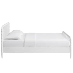 Arlette White King Size Wood Spindle Bed Frame - Ornate Home