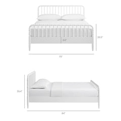 Arlette White King Size Wood Spindle Bed Frame - Ornate Home