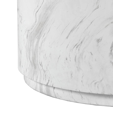 Arlette White Outdoor Round Coffee Table - Ornate Home