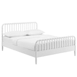 Arlette White Queen Size Wood Spindle Bed Frame - Ornate Home
