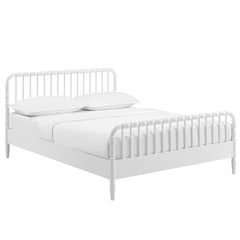 Arlette White Queen Size Wood Spindle Bed Frame - Ornate Home