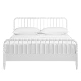 Arlette White Queen Size Wood Spindle Bed Frame - Ornate Home