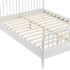Arlette White Queen Size Wood Spindle Bed Frame - Ornate Home
