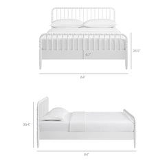Arlette White Queen Size Wood Spindle Bed Frame - Ornate Home