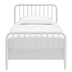 Arlette White Twin Size Wood Spindle Bed Frame - Ornate Home