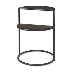 Arlo Brown/Black Wood Metal End Table - Ornate Home