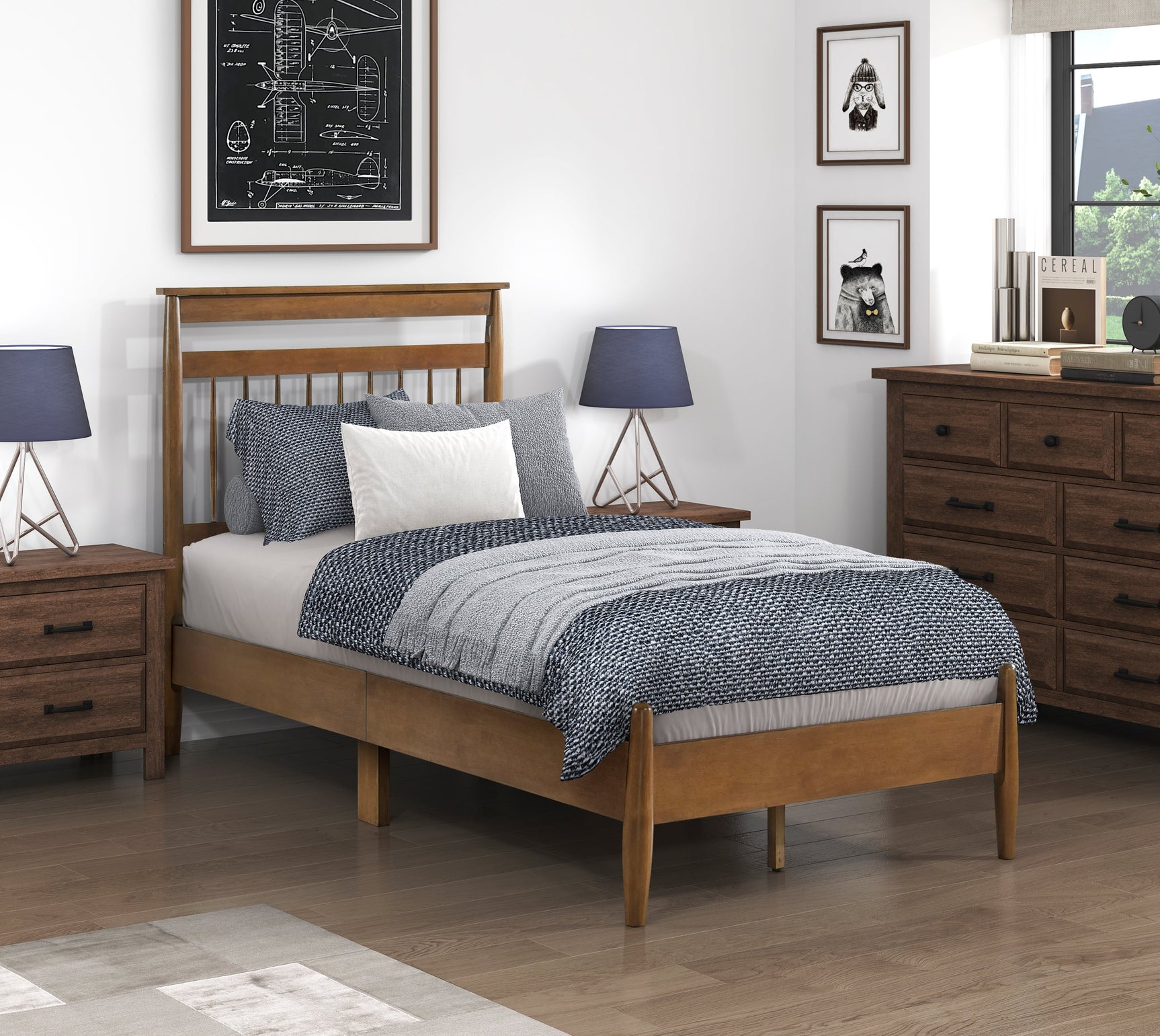 Arlo Chestnut Twin Platform Bed - Ornate Home