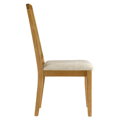 Arlo Natural Heathered Weave Light Beige Faux Rattan and Wood Dining Side Chairs (Set of 2) - Ornate Home