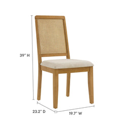 Arlo Natural Heathered Weave Light Beige Faux Rattan and Wood Dining Side Chairs (Set of 2) - Ornate Home