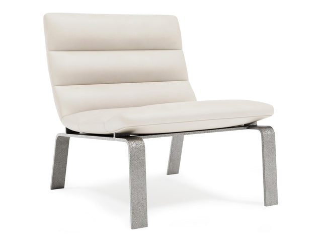 Arlo White/Cream Leather Chair - Ornate Home