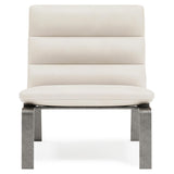 Arlo White/Cream Leather Chair - Ornate Home