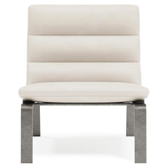 Arlo White/Cream Leather Chair - Ornate Home