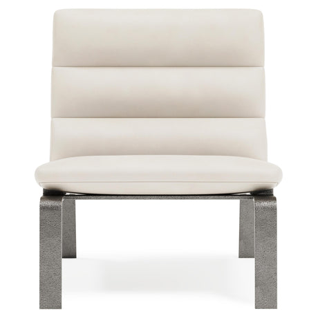 Arlo White/Cream Leather Chair - Ornate Home