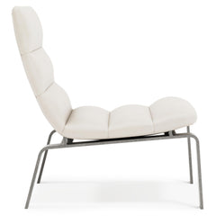 Arlo White/Cream Leather Chair - Ornate Home